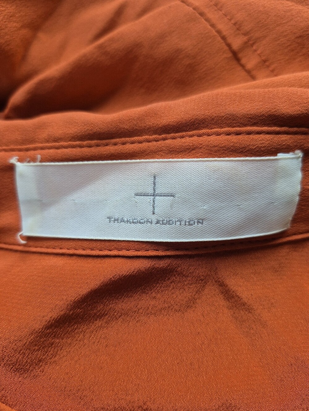 Thakoon Shirt Dress Orange Silk Long Sleeve Mini Size 4 - Picture 5 of 13